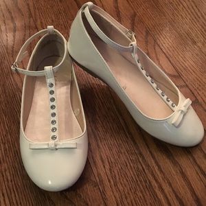 Girls Rhinestone T-Strap June Flats